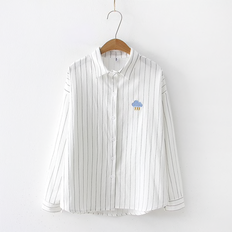 Weather Embroidery Blouse (4 Colours) - Ice Cream Cake