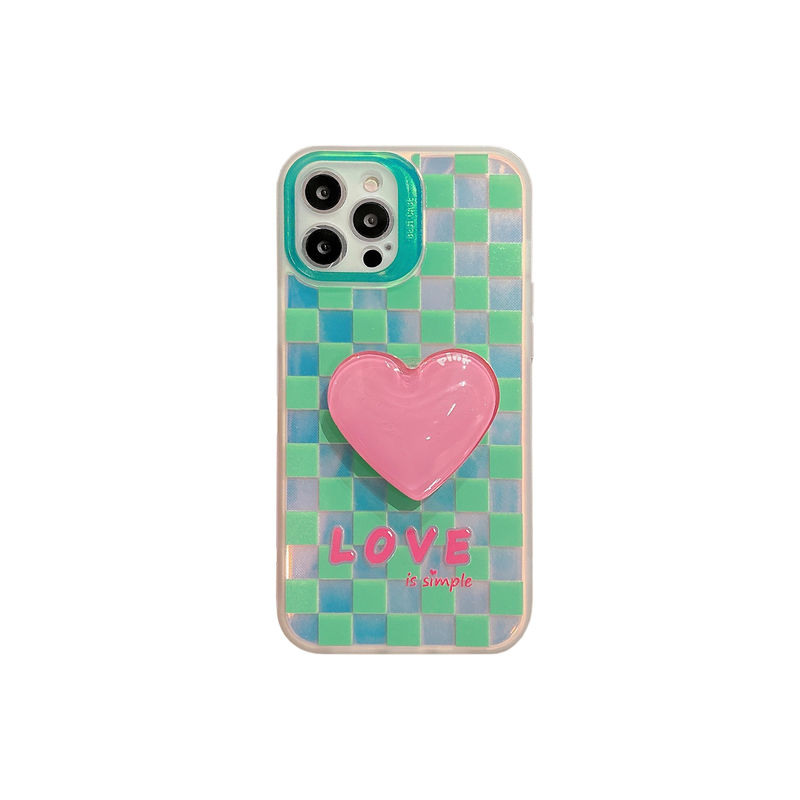 Checkerboard Heart iPhone Case with Grip (2 Designs)