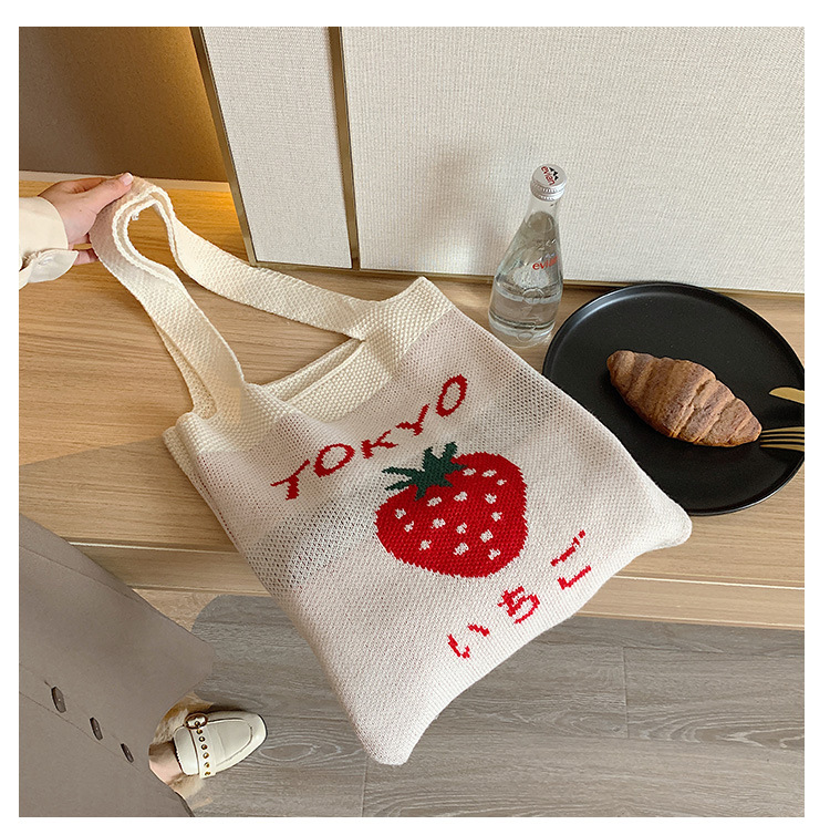Tokyo Strawberry Knitted Tote