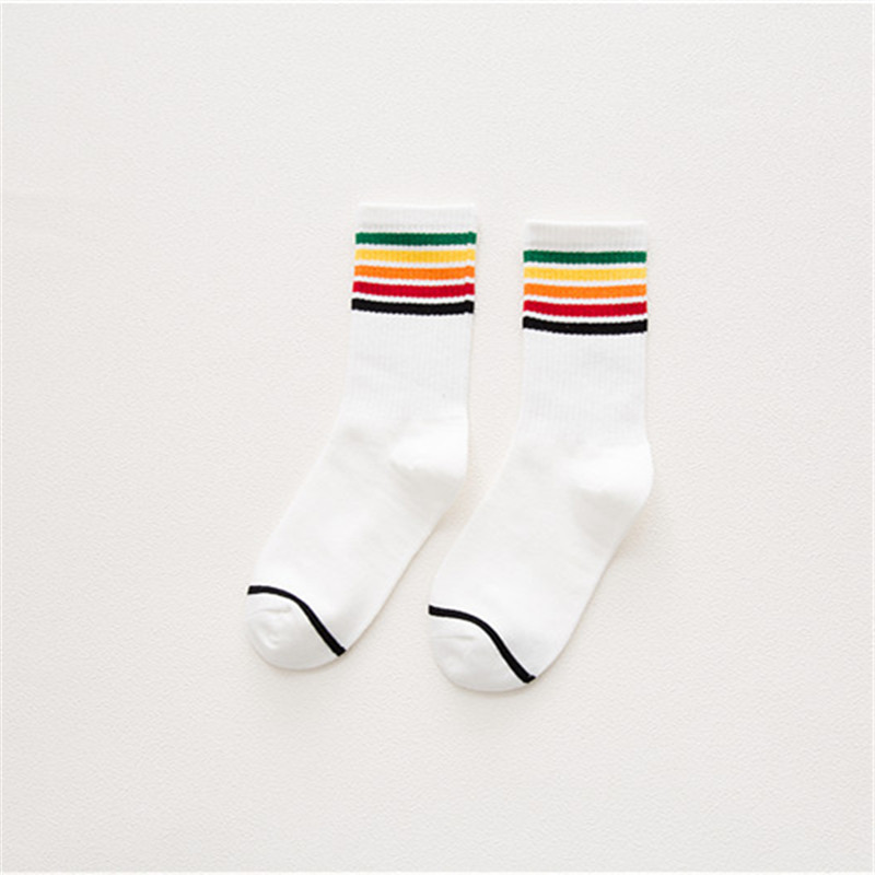 Retro Style Rainbow Cuff Ankle Socks (3 Colours) - Ice Cream Cake