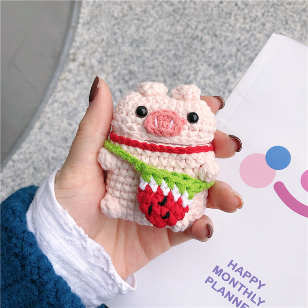 Knitted Piglet Airpod Case Cover