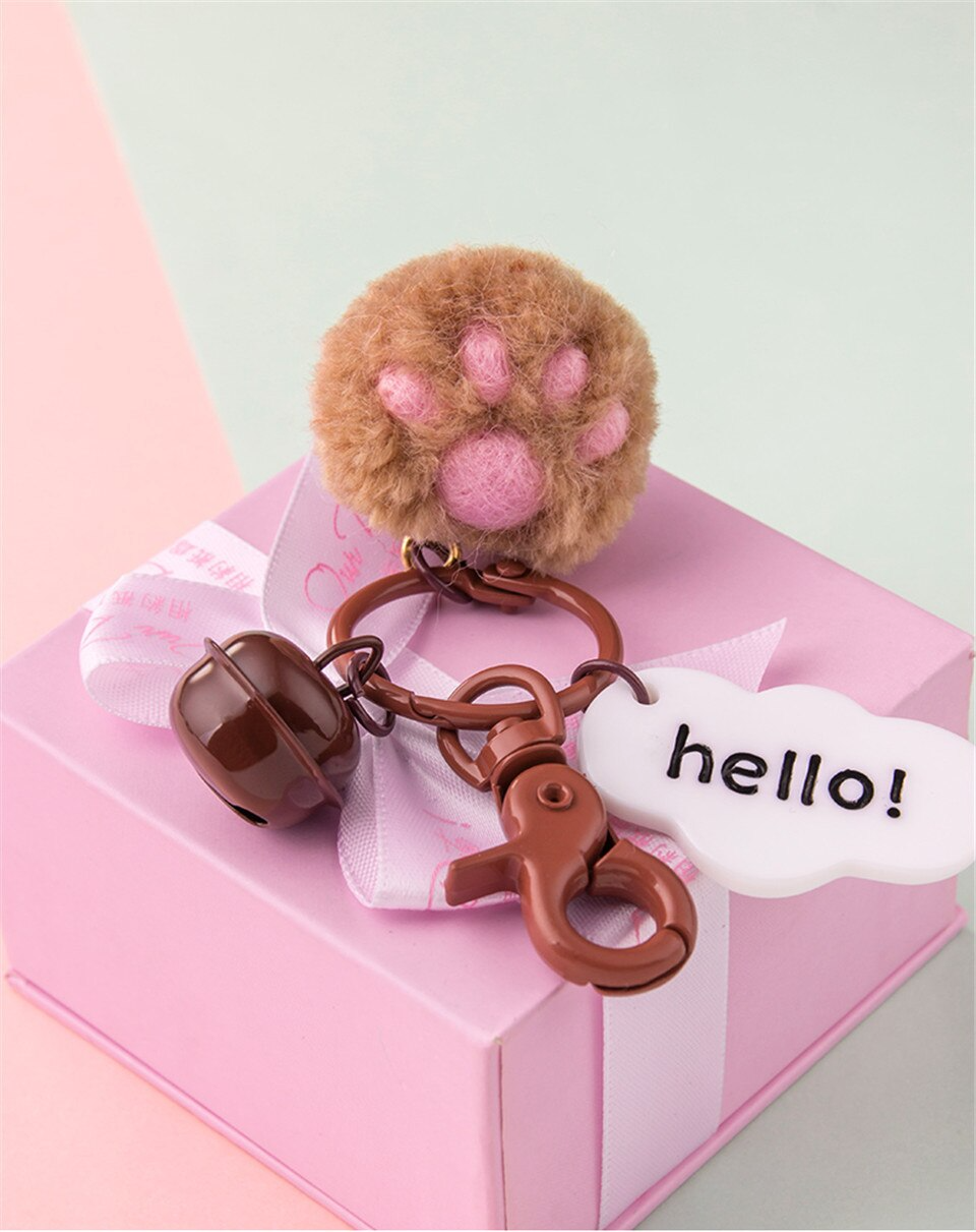 Soft Cat Paw Keychain (4 Colours)