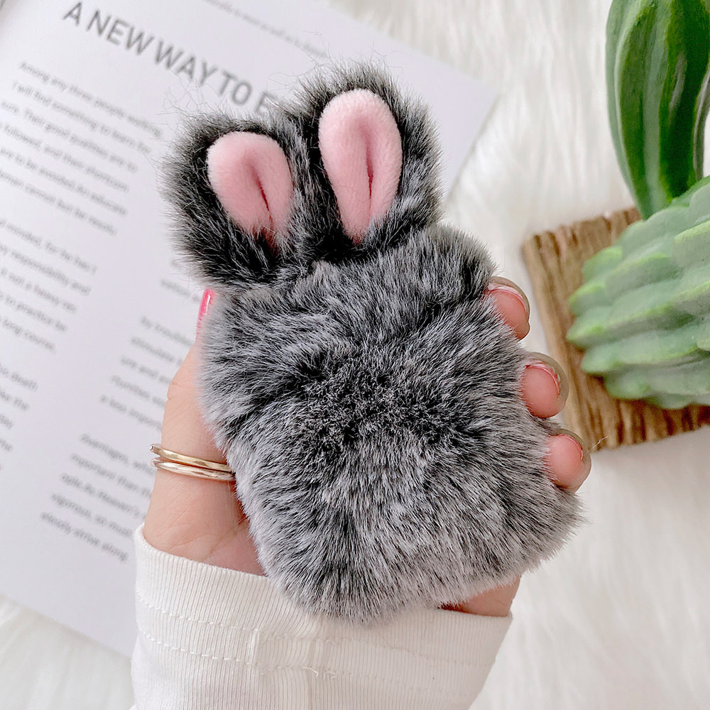 Fuzzy Bunny AirPod Case Cover (2 Colours) - Ice Cream Cake