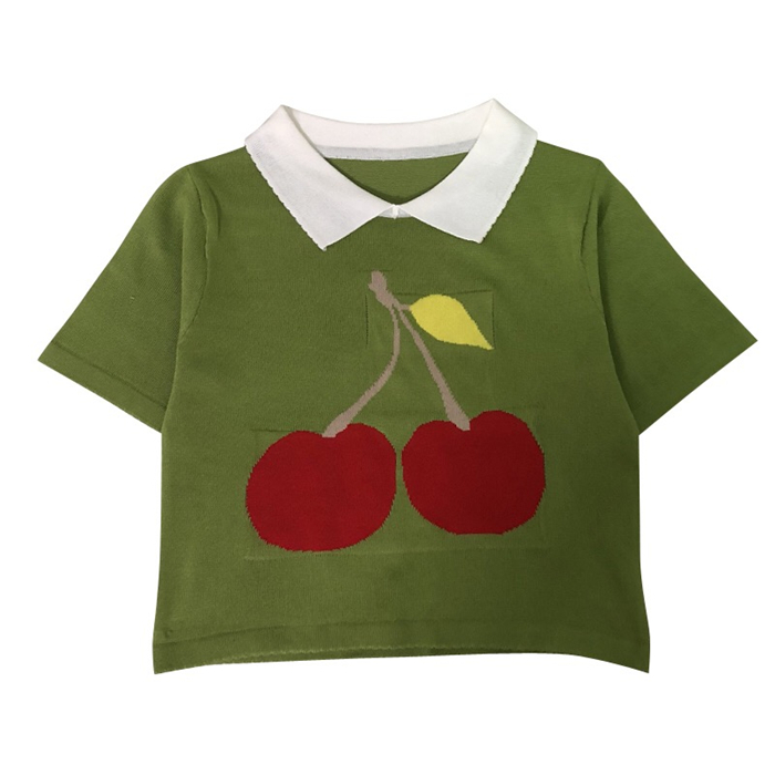 Knit Cherry Polo Shirt (3 Colours)