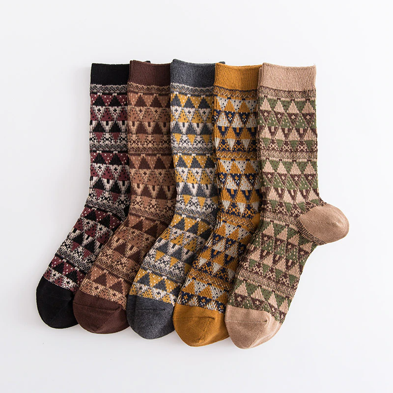 Nordic Pattern Ankle Socks (5 Colours)