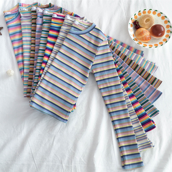 Jane Striped Rib Top (8 Colours)
