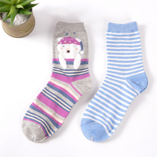 Sleepy Bear Crew Sock Set (set of 2 pairs)