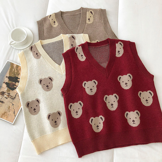 Teddy Bear Sweater Vest (3 Colours)