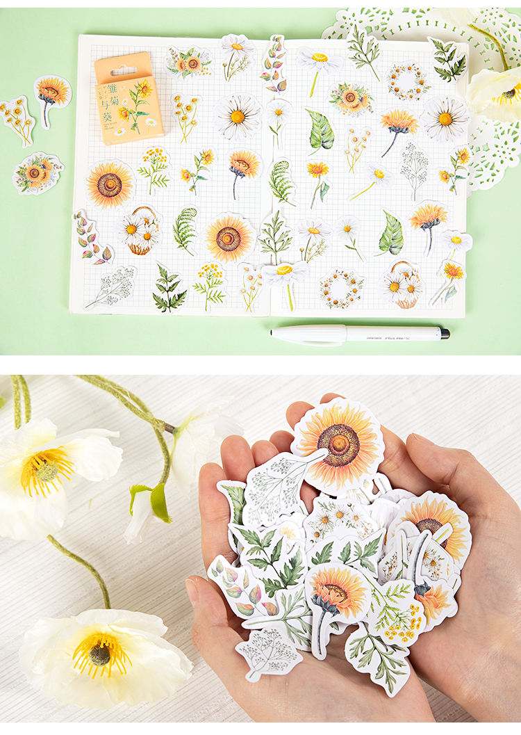 Daisies and Sunflowers Sticker Pack (46pcs)