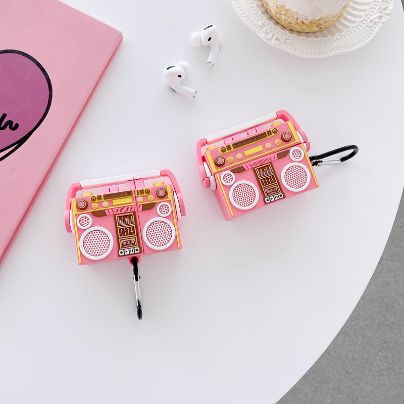 Pink Boombox Airpod Case Cover