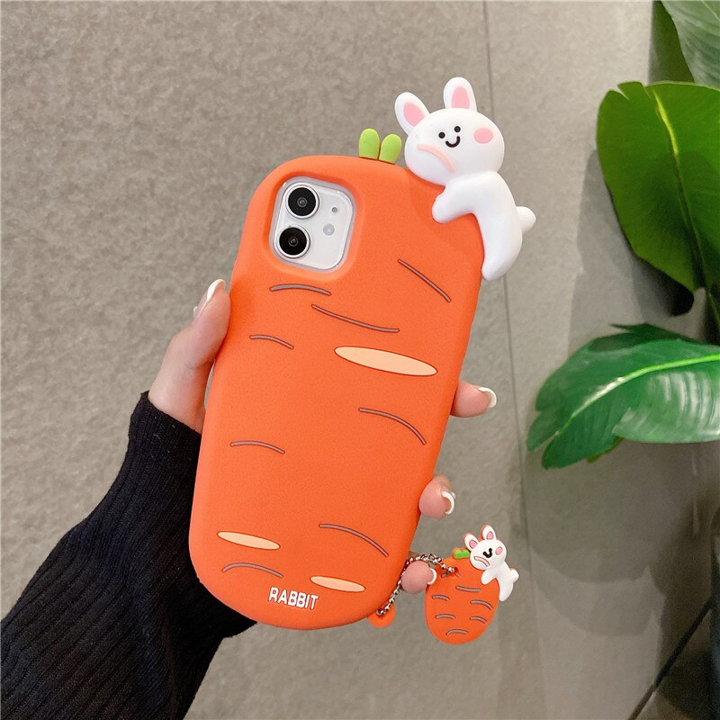 Carrot Bunny iPhone Case with Charm