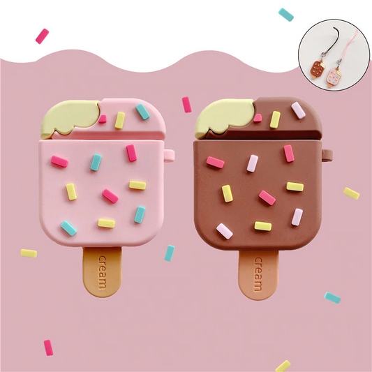 Rainbow Sprinkle Ice Cream Airpod Case Cover (2 Designs)