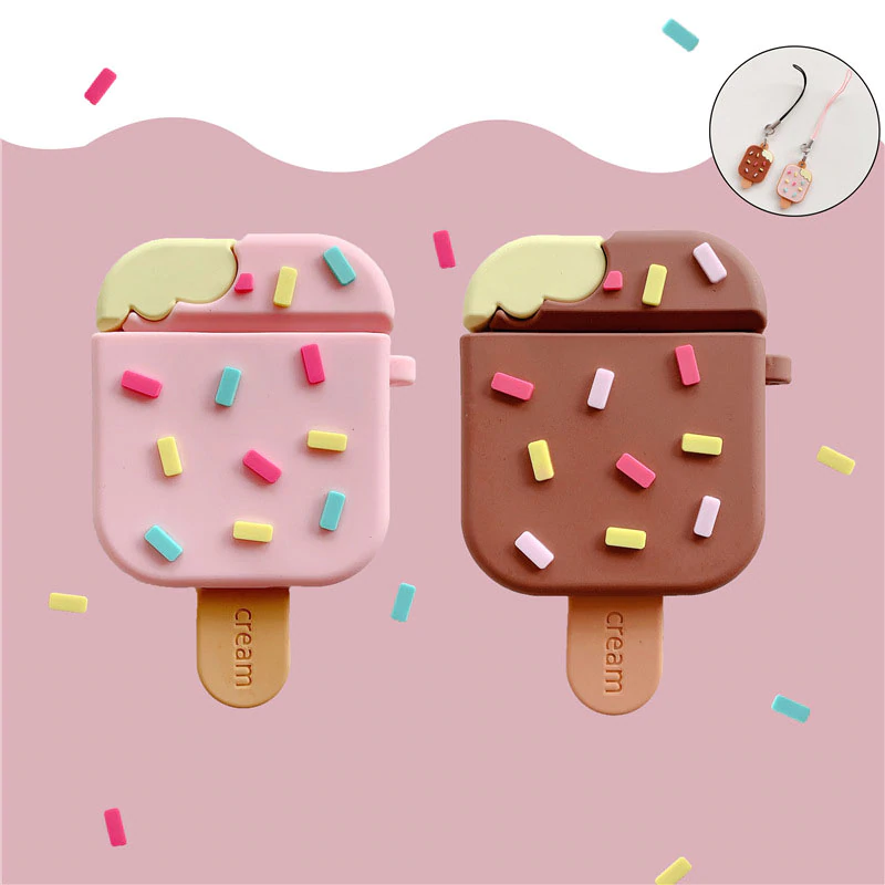 Rainbow Sprinkle Ice Cream Airpod Case Cover (2 Designs)