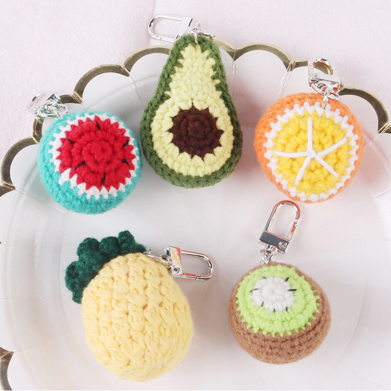Crochet Fruit Keychain (5 Designs)