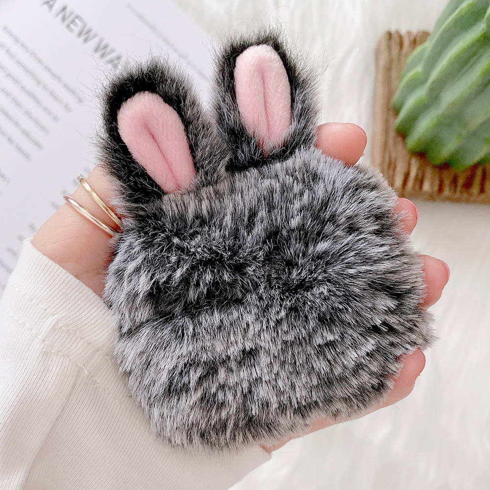 Fuzzy Bunny AirPod Case Cover (2 Colours) - Ice Cream Cake