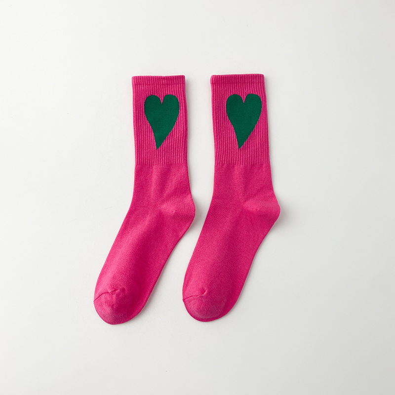 Ribbed Heart Ankle Socks (8 Colours)