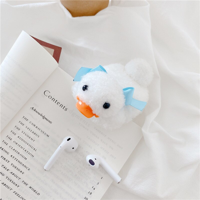 Fluffy Ribbon Ducky Airpod Case Cover