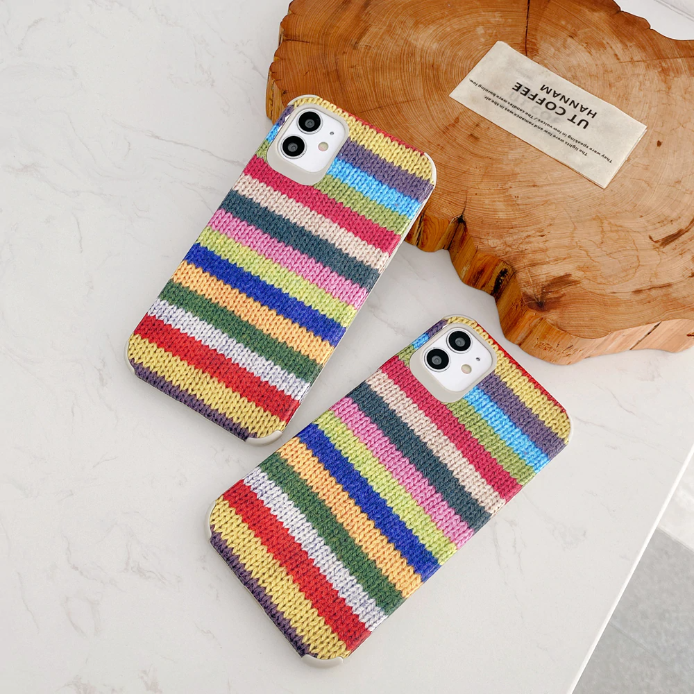 Rainbow Knit Print iPhone Case