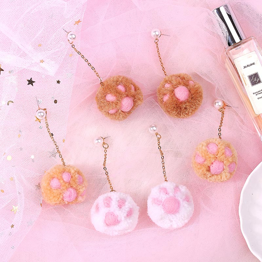 Soft Cat Paw Earrings (3 Colours)
