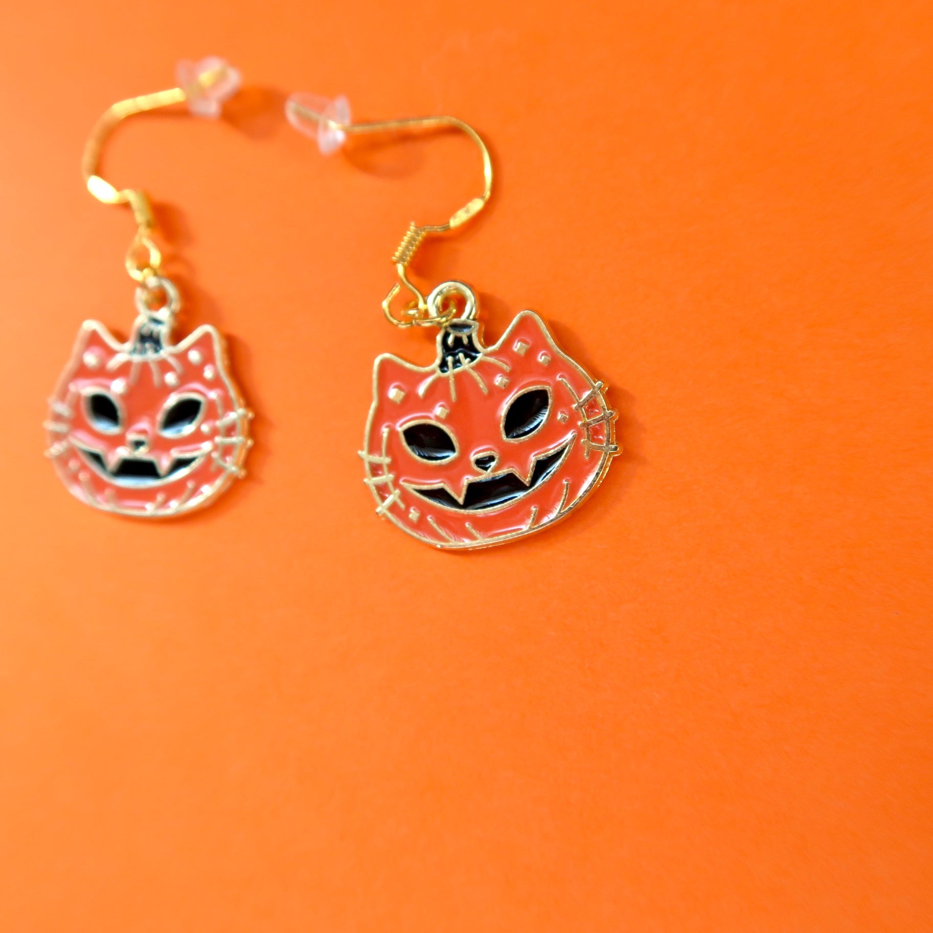 Pumpkin Cat Earrings