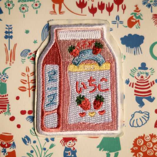 Ichigo Strawberry Milk Iron-On Patch - Ice Cream Cake