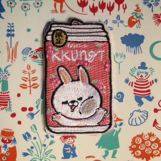 Bunny Strawberry Soda Iron-On Patch - Ice Cream Cake