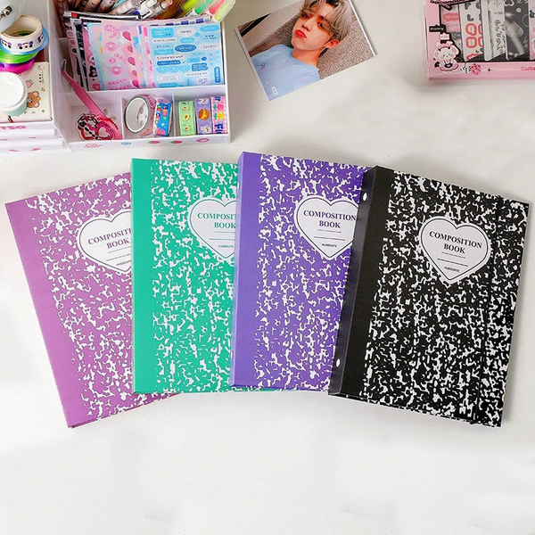 Composition Book Photocard Ring Binder (4 Colours)