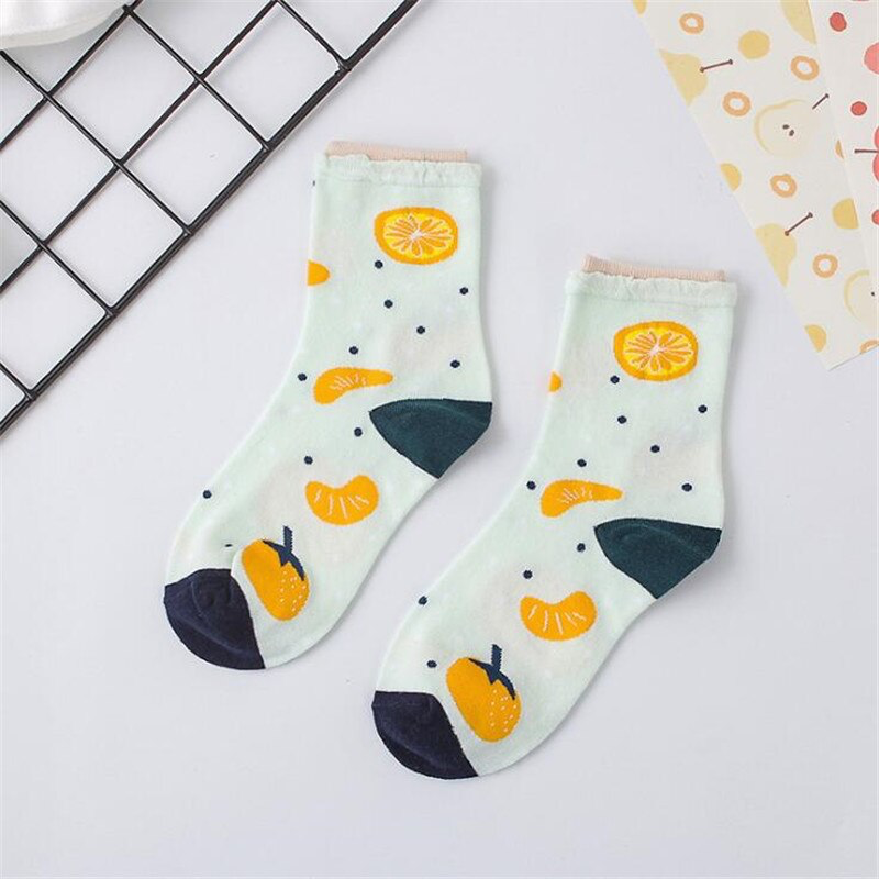 Cute Fruit Pattern Ankle Socks (6 Designs) - Ice Cream Cake