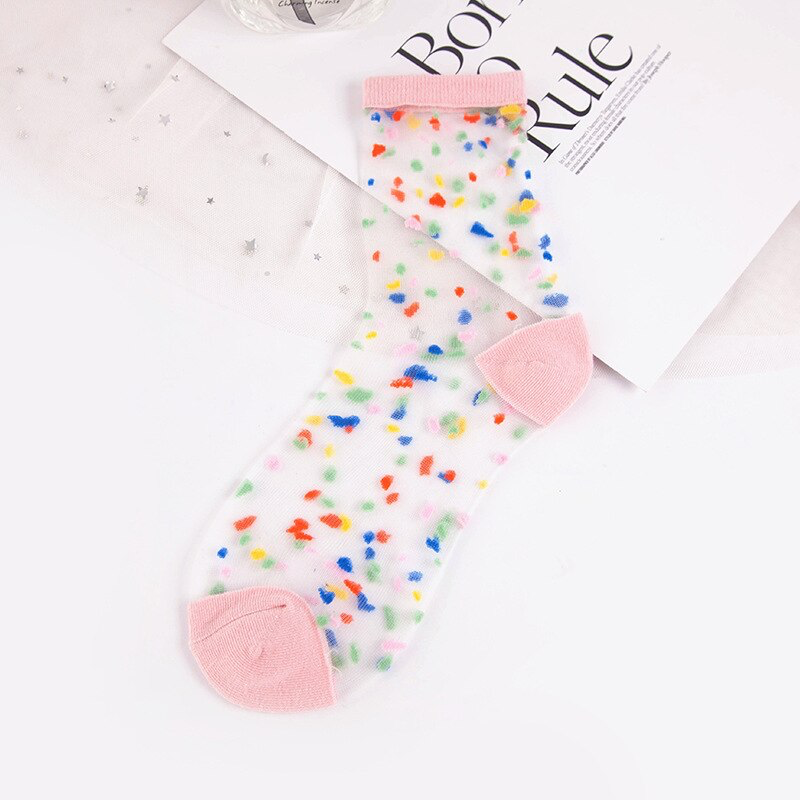 Transparent Funfetti Ankle Socks (2 Colours) - Ice Cream Cake