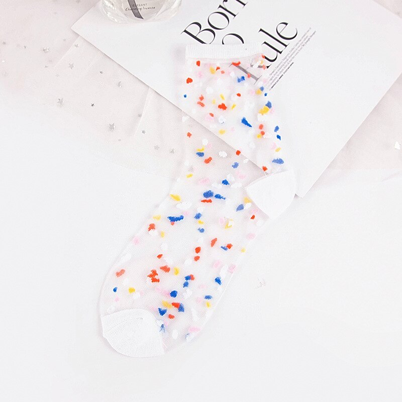 Transparent Funfetti Ankle Socks (2 Colours) - Ice Cream Cake