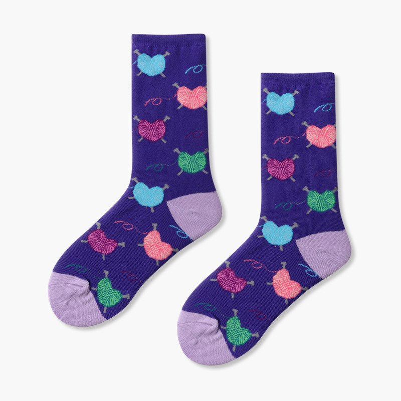 Knitted Heart Pattern Ankle Socks (2 Colours) - Ice Cream Cake