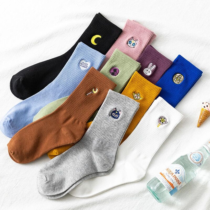 Sailor Moon Embroidery Ankle Socks (10 Designs)