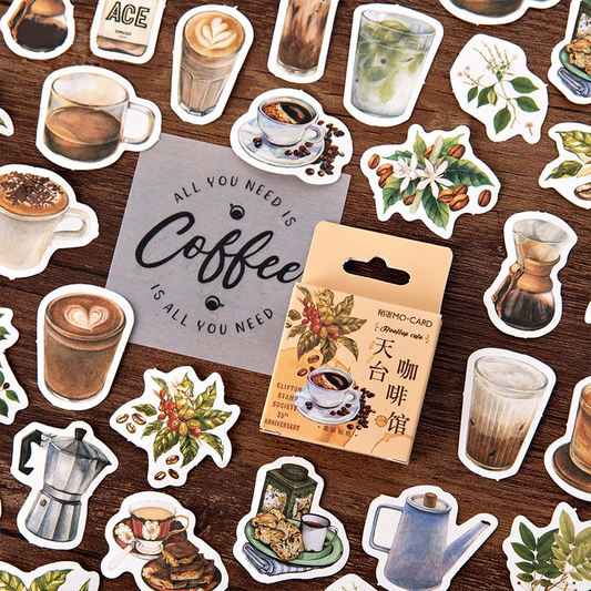Coffee Theme Sticker Set (46 Stickers)