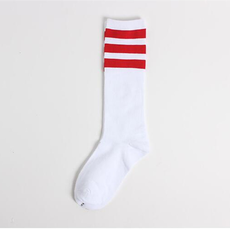Red and white online striped socks