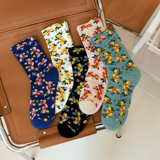 Flower Bud Ankle Socks (5 Colours)