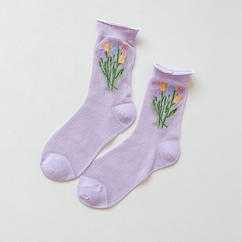 Tulip Bouquet Ankle Socks (7 Colours)