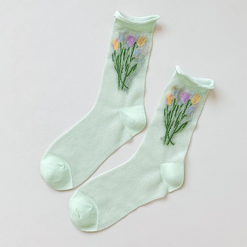 Tulip Bouquet Ankle Socks (7 Colours)