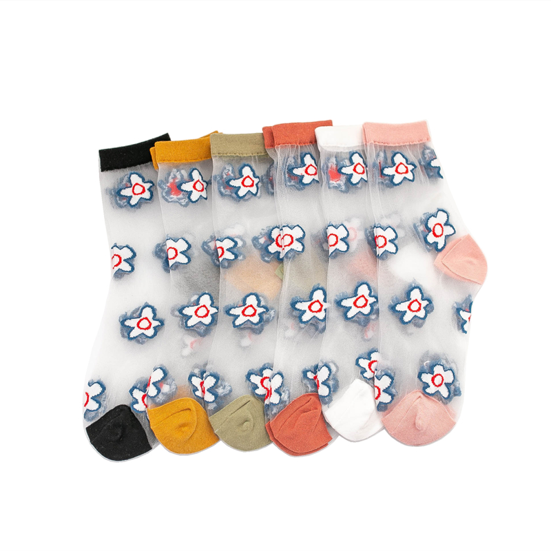 Sheer Daisy Ankle Socks (6 Colours)
