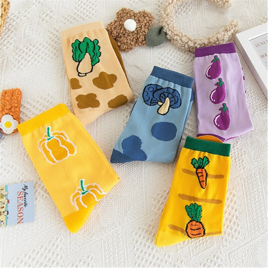 Vegetable Crew Socks (5 Designs)