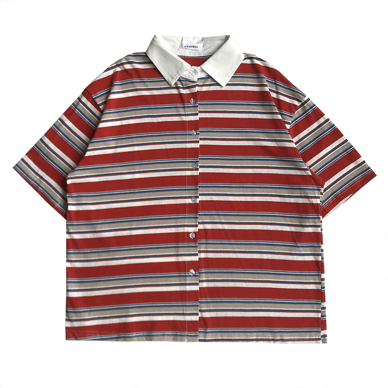 Retro Striped Polo Shirt (2 Colours) - Ice Cream Cake