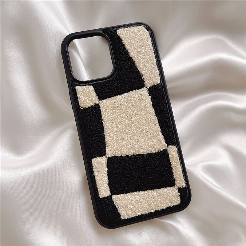 Skewed Checkerboard Plush iPhone Case