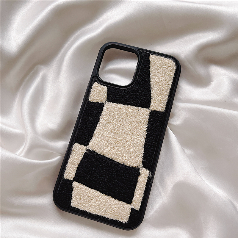 Skewed Checkerboard Plush iPhone Case