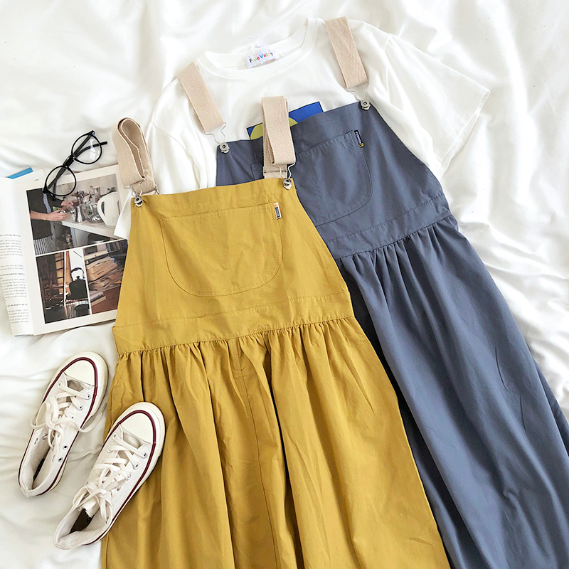 Pleated sales pinafore dress