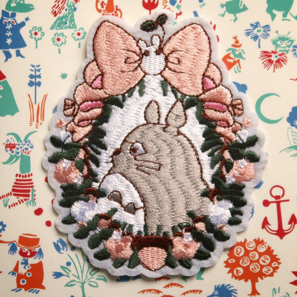 Totoro Floral Wreath Iron-On Patch