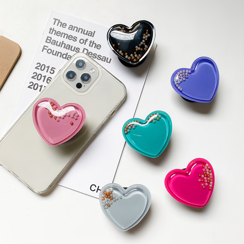 Shaky Beads Heart Phone Grip (6 Colours)