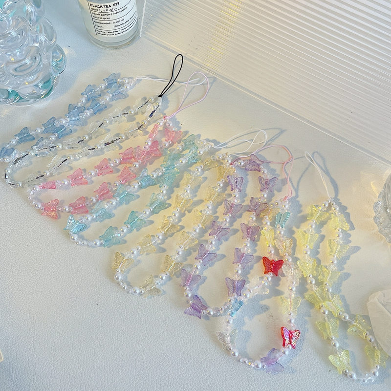 Butterfly Beads Phone Strap (8 Colours)