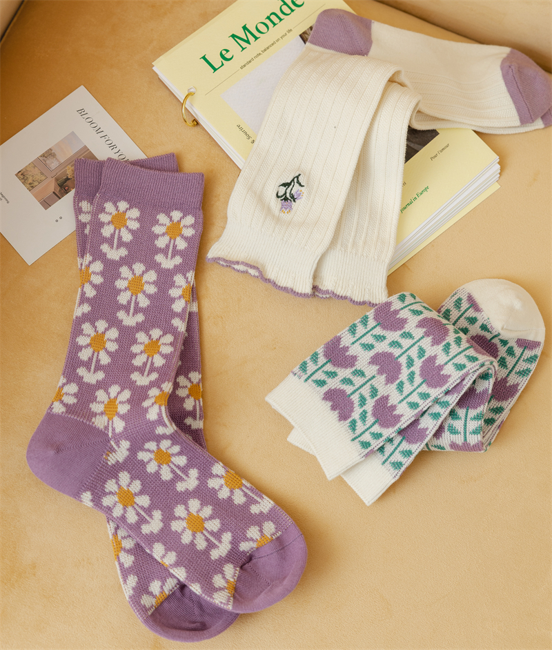 Lovely Lavender Ankle Socks (3 Designs)