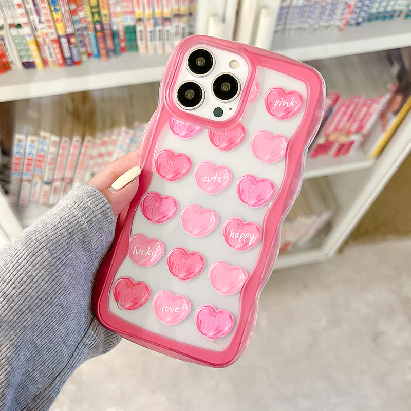 Pink Heart Pattern iPhone Case