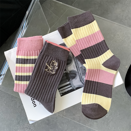 Pink Candy Cat Crew Socks (3 Designs)