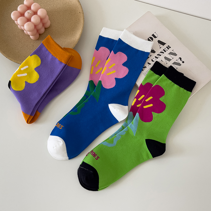 Bright Flower Ankle Socks (3 Colours)